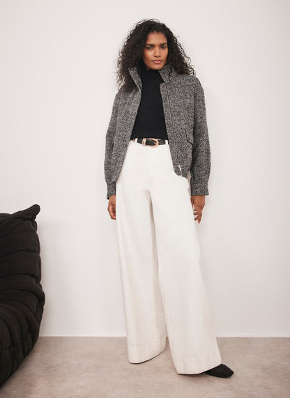 Black Textured Bomber Jacket