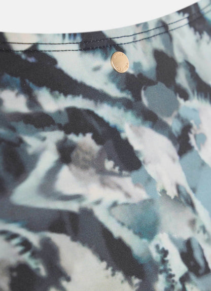 Navy Print High Waisted Bikini Bottoms