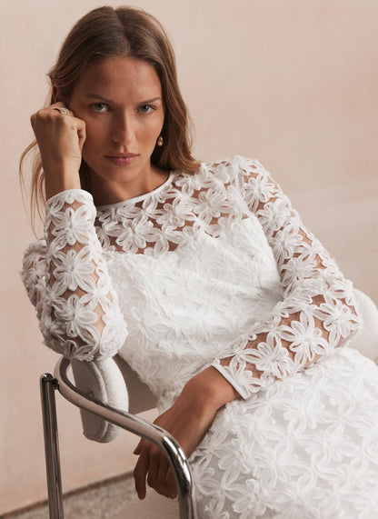 White Lace Hourglass Mini Dress