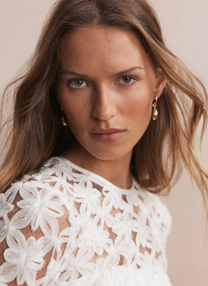White Lace Hourglass Mini Dress