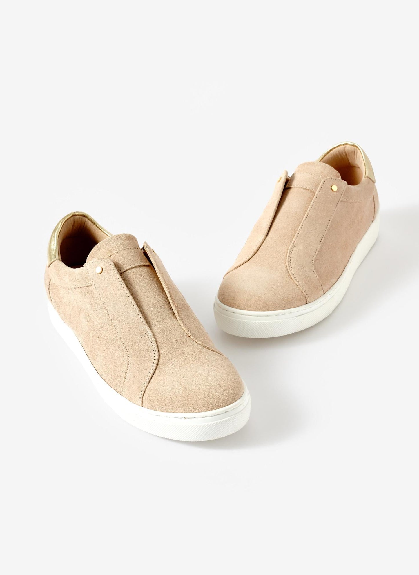 Indie Neutral Suede Slip On Trainers