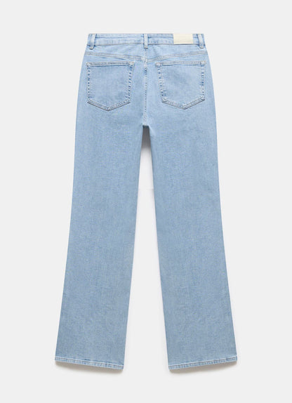 Light Indigo Relaxed Bootcut Patch Pocket Jeans