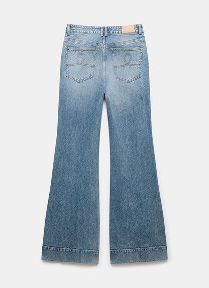 Mid Indigo Flared Jeans