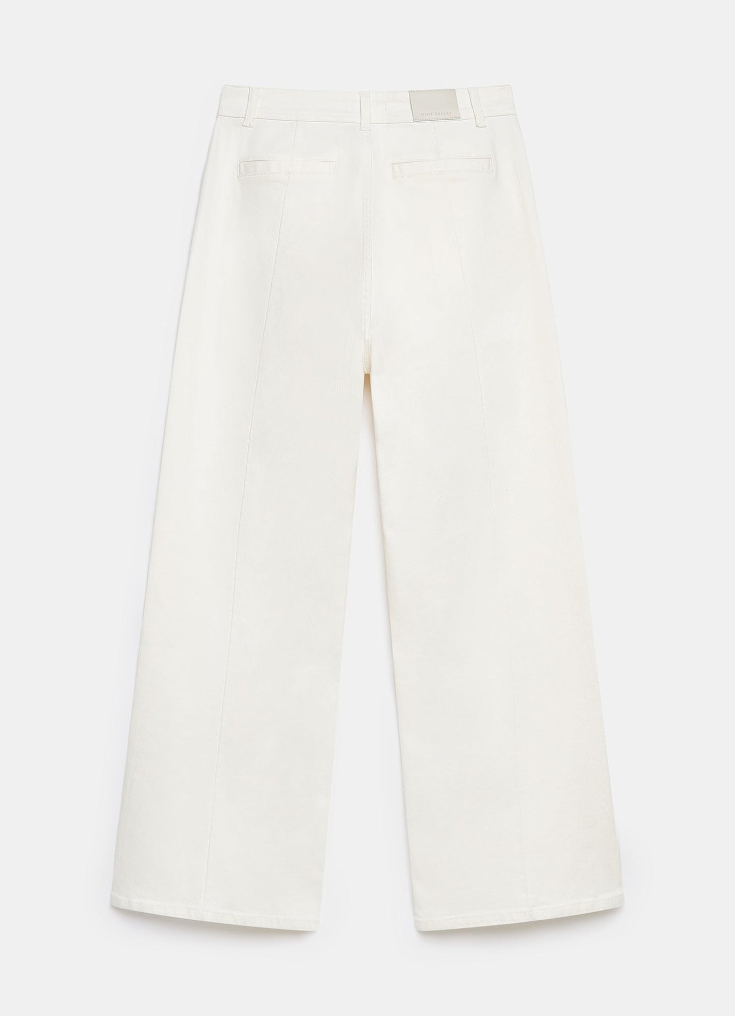 White Bow Embellished Wide Jeans