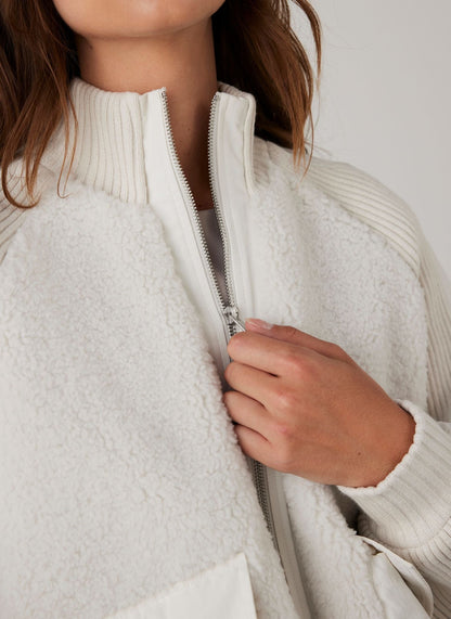 White Borg Mix Bomber Jacket