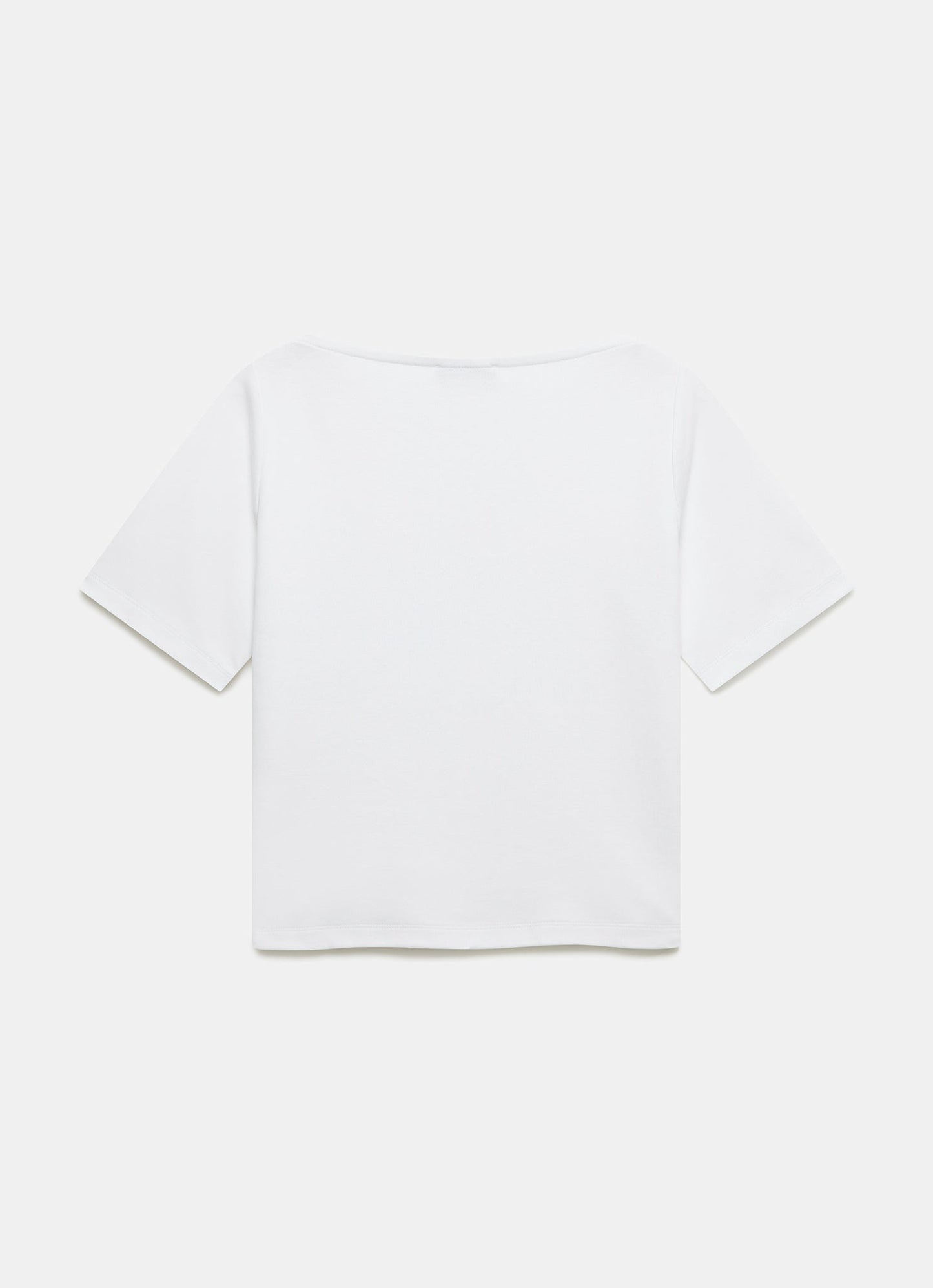 White Slash Neck T Shirt