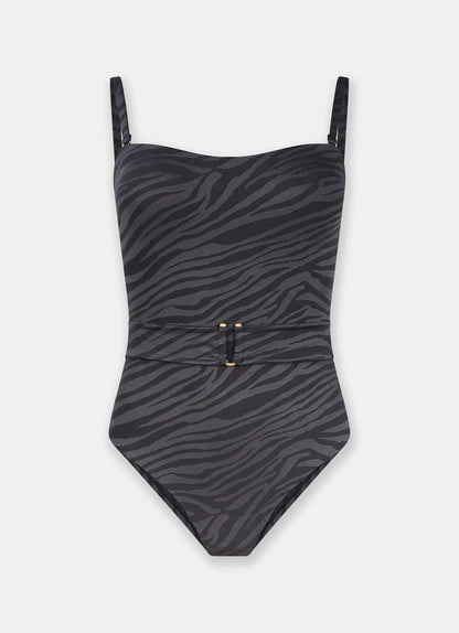 Black Zebra Print Swimsuit