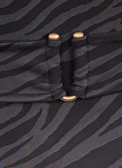 Black Zebra Print Swimsuit