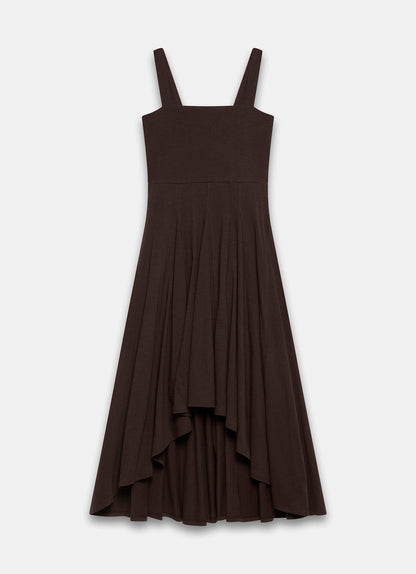 Brown Jersey Midi Dress
