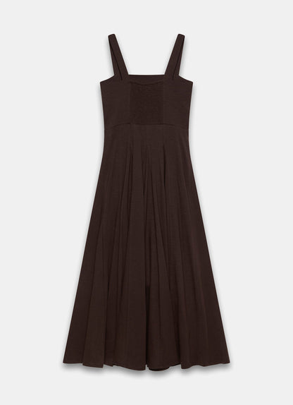 Brown Jersey Midi Dress