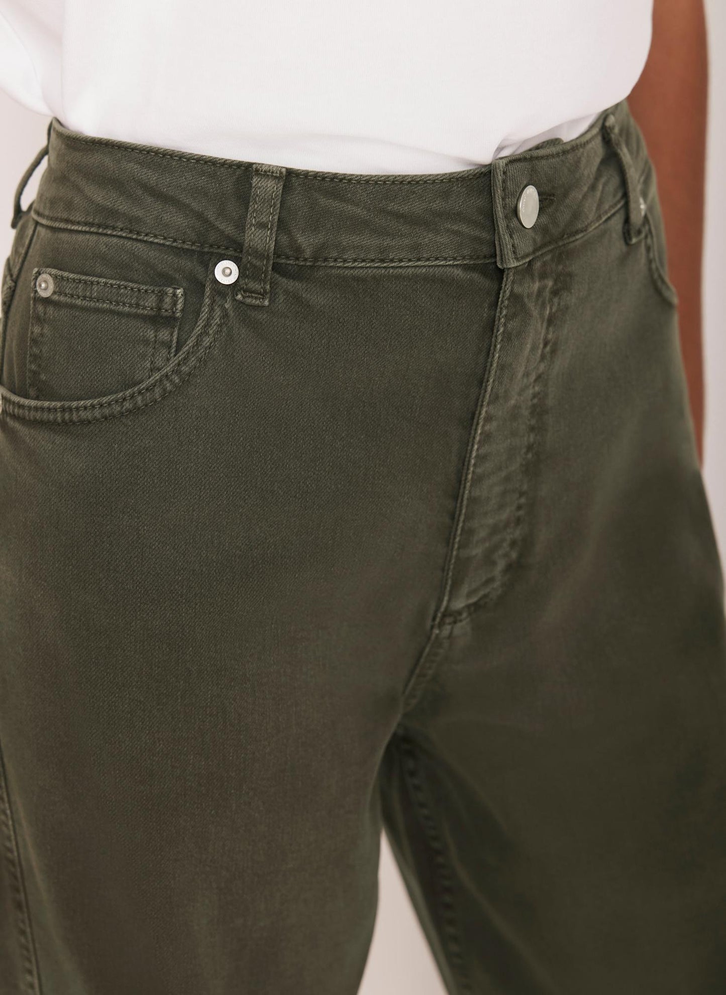 Khaki Barrel Leg Jeans