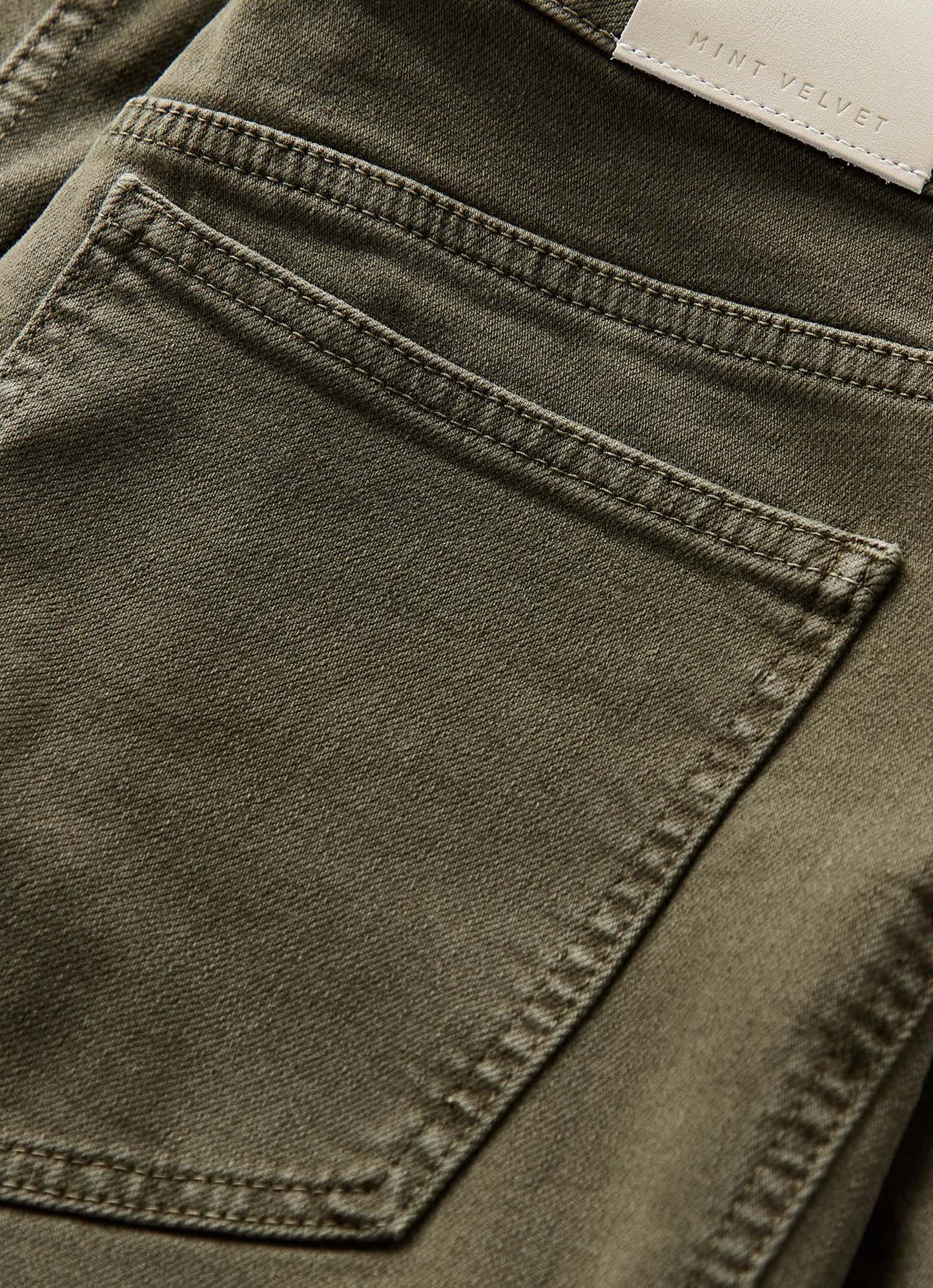 Khaki Barrel Leg Jeans