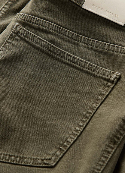 Khaki Barrel Leg Jeans