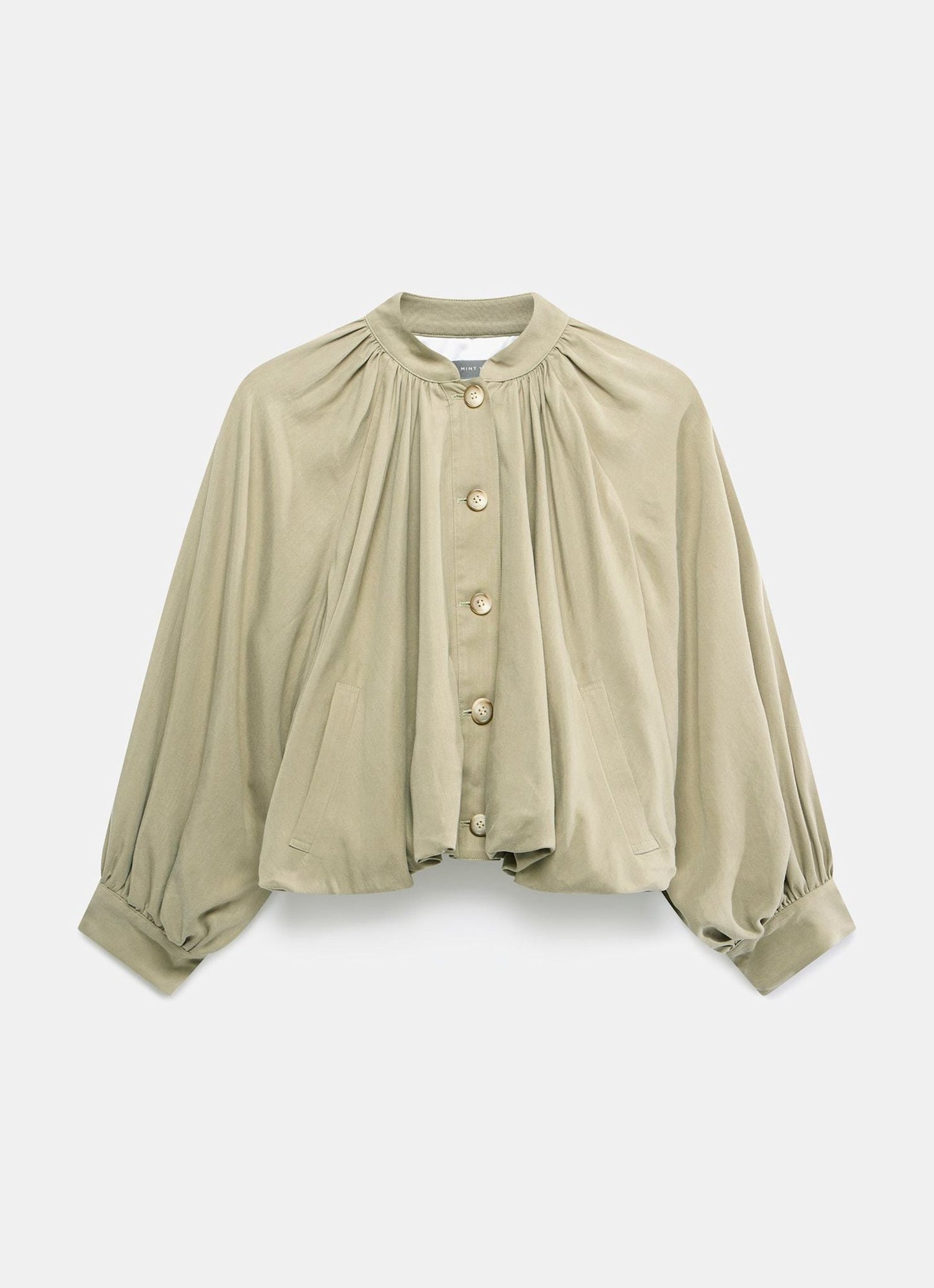 Khaki Bubble Hem Jacket
