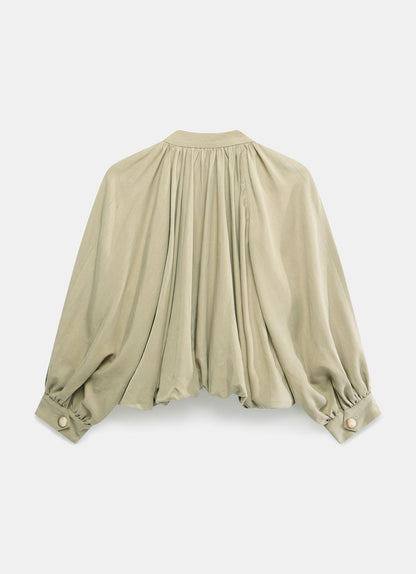 Khaki Bubble Hem Jacket