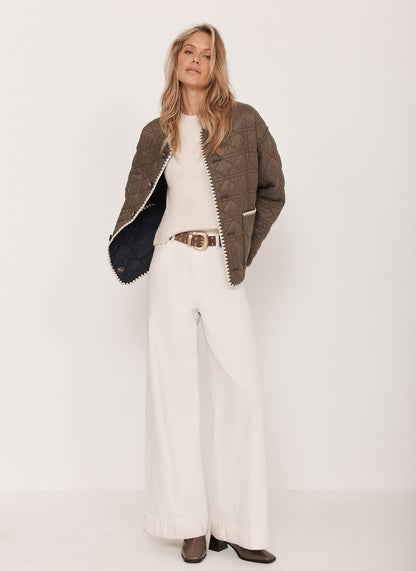 Khaki Reversible Quilted Jacket