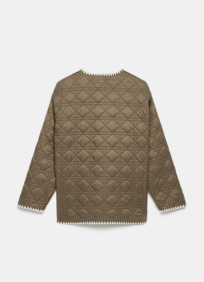 Khaki Reversible Quilted Jacket