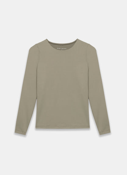 Khaki Long Sleeve Layering Top