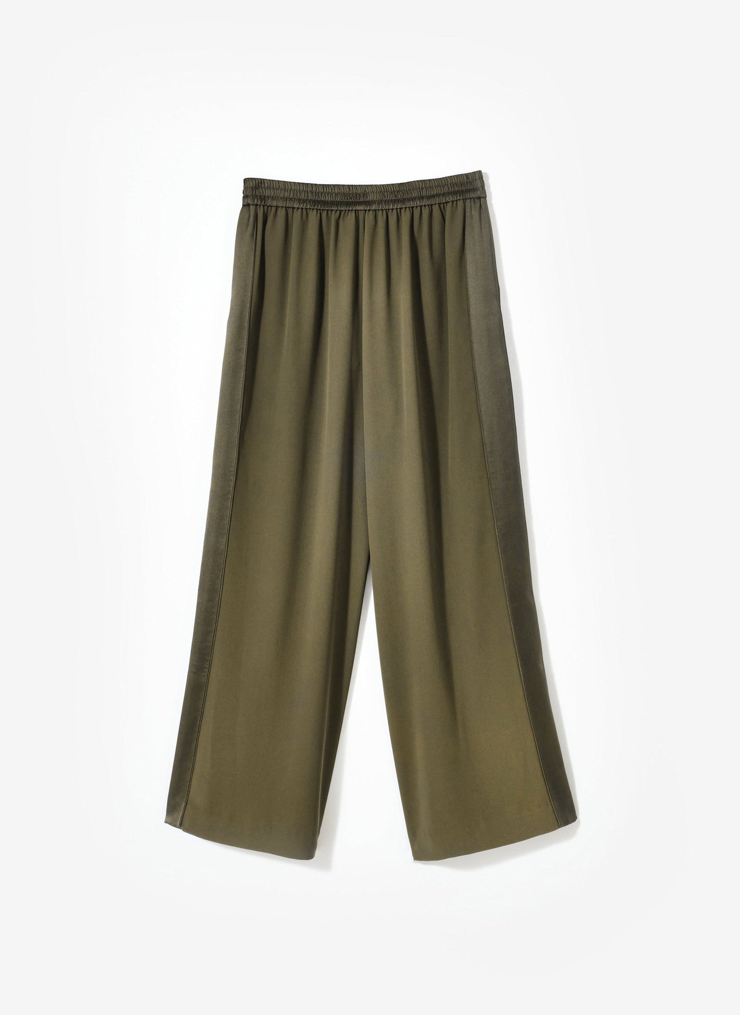 Khaki Side Stripe Wide Trousers