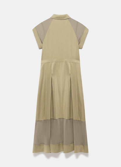 Khaki Utility Midi Dress