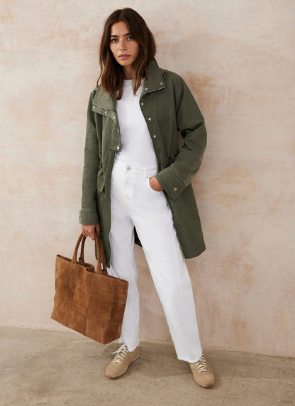 Khaki Utility Parka Coat