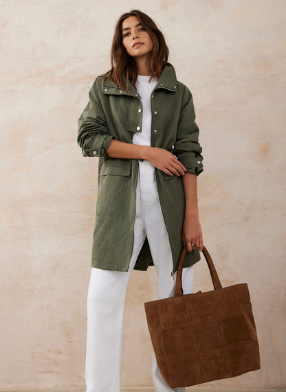 Khaki Utility Parka Coat