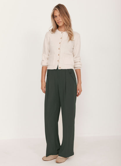 Green Tailored Wide Trousers