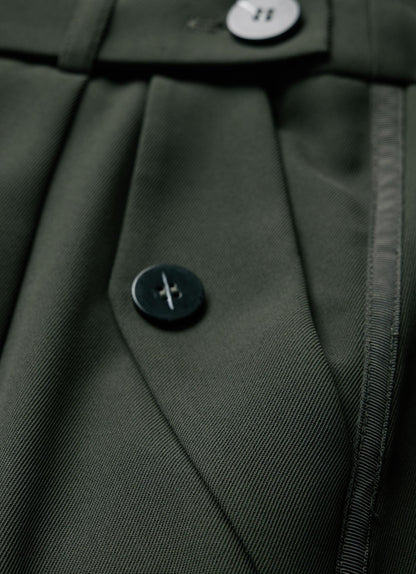 Green Tailored Wide Trousers