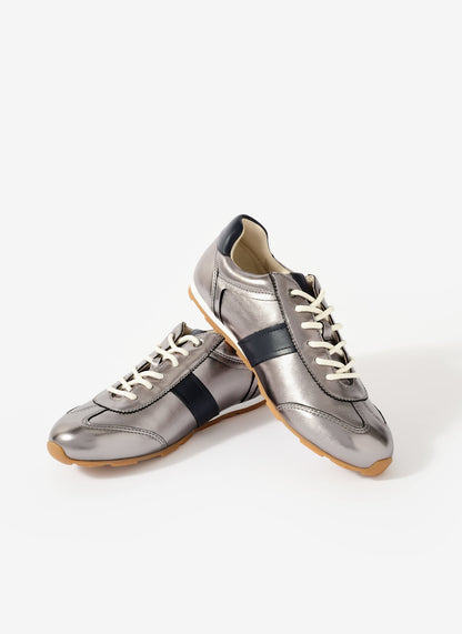 Kiko Silver Leather Trainers