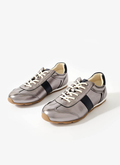 Kiko Silver Leather Trainers