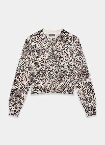 Leopard Print Cotton Cardigan