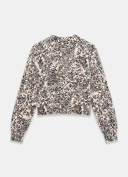 Leopard Print Cotton Cardigan