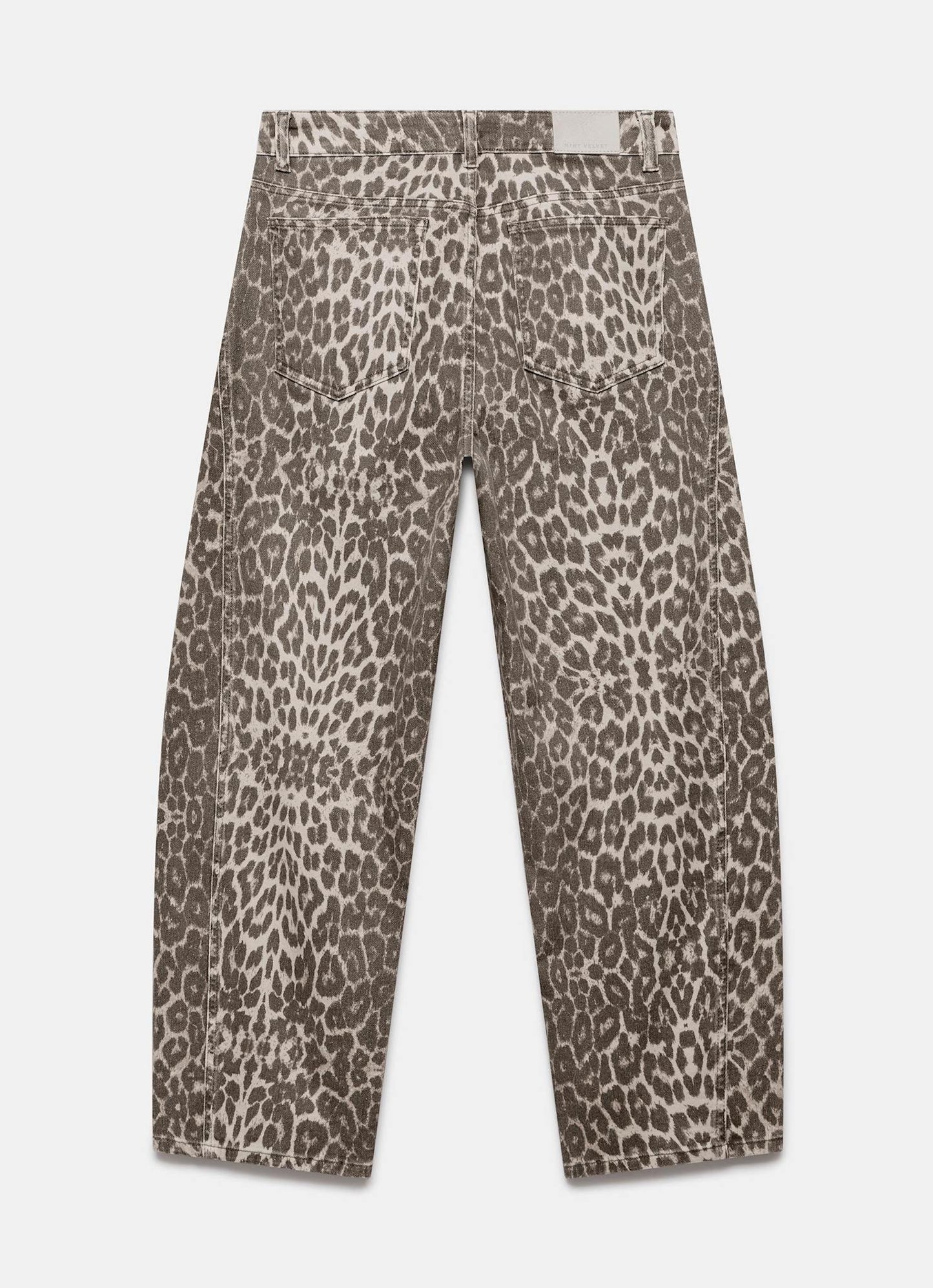 Leopard Print Barrel Leg Jeans