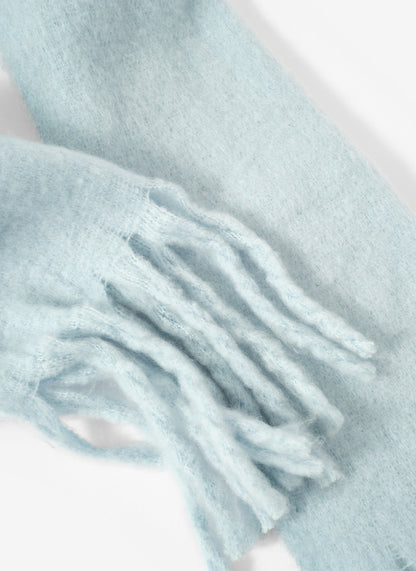 Blue Brushed Tassel Scarf