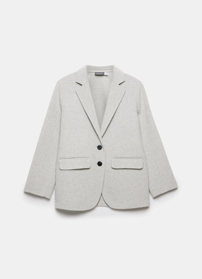Light Grey Wool Blend Hand Finished Blazer