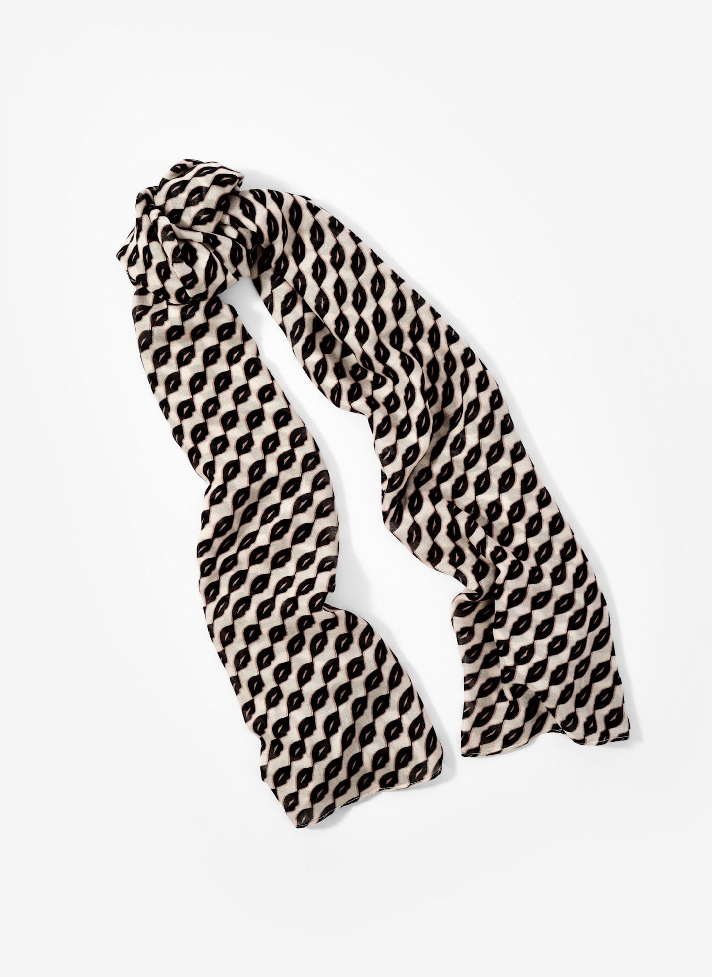 Navy Lip Print Lightweight Scarf