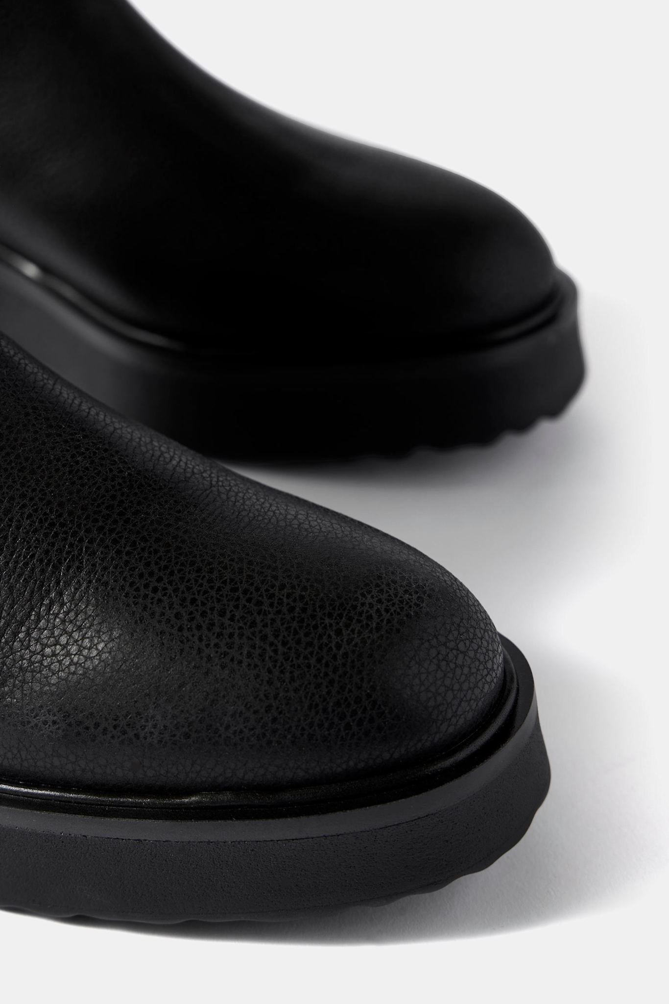 Lola Black Leather Wedge Biker Boots