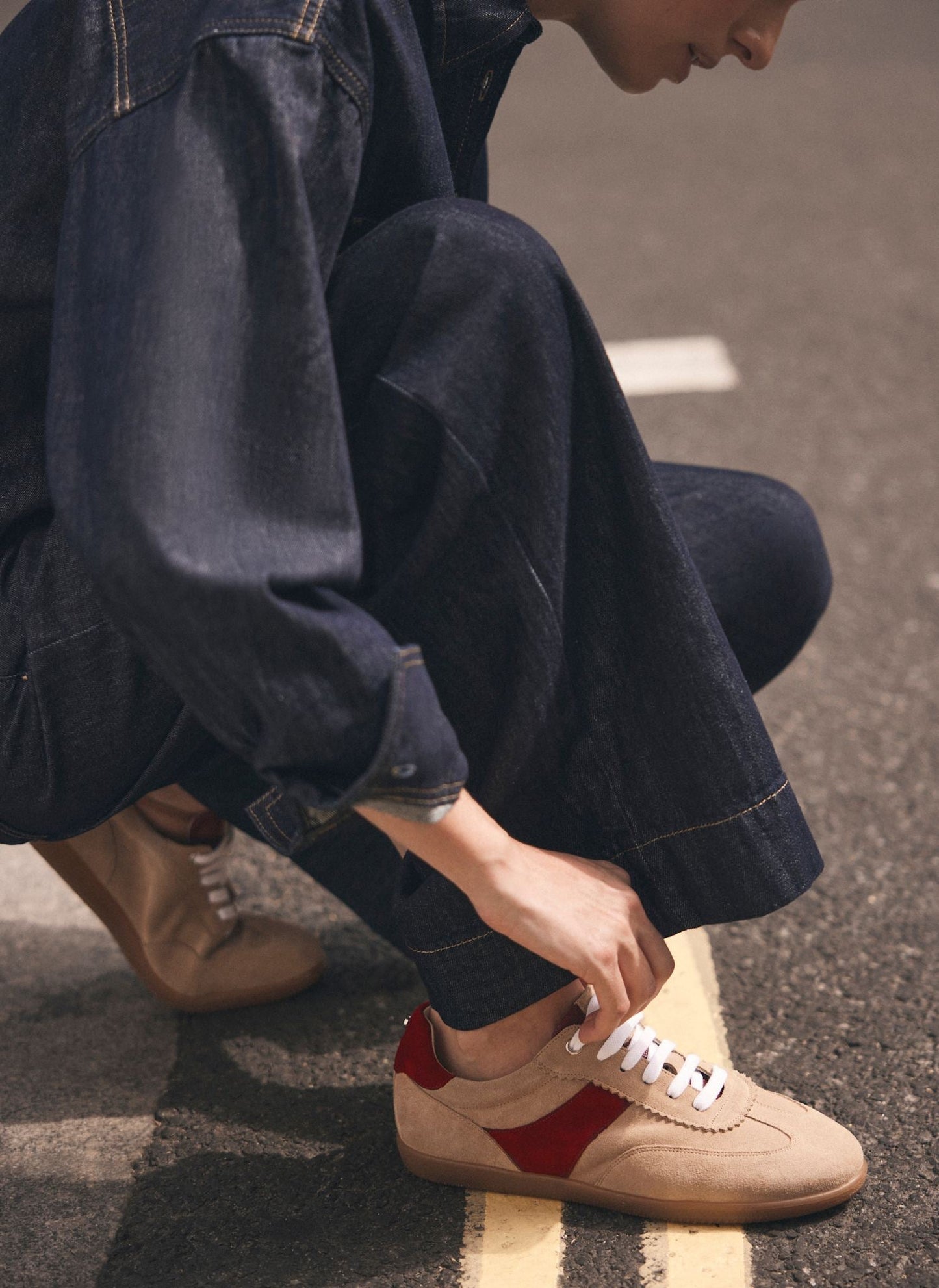 Lucia Neutral Suede Trainers