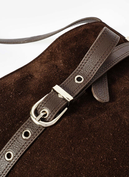 Maci Brown Suede Bucket Bag