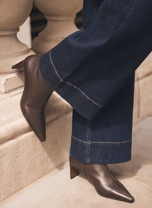 Macy Brown Heeled Ankle Boots