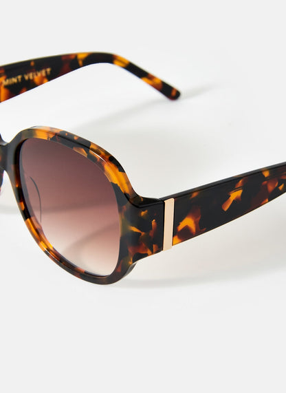 Brown Tortoiseshell Round Sunglasses