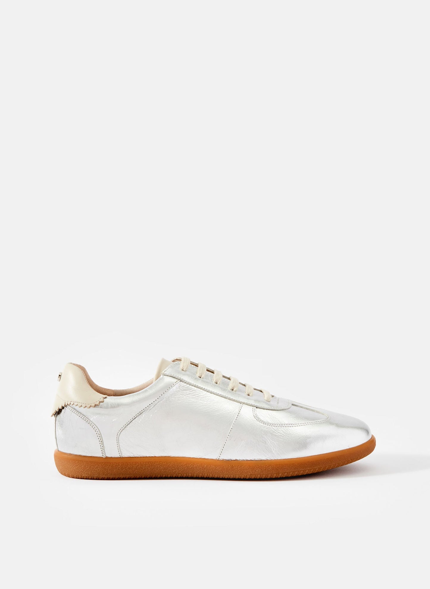 Mia Silver Leather Trainers