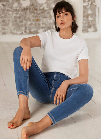 Mid Indigo Sculpting Skinny Jeans