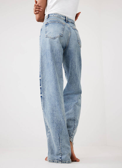 Mid Indigo Workable Wide Jeans