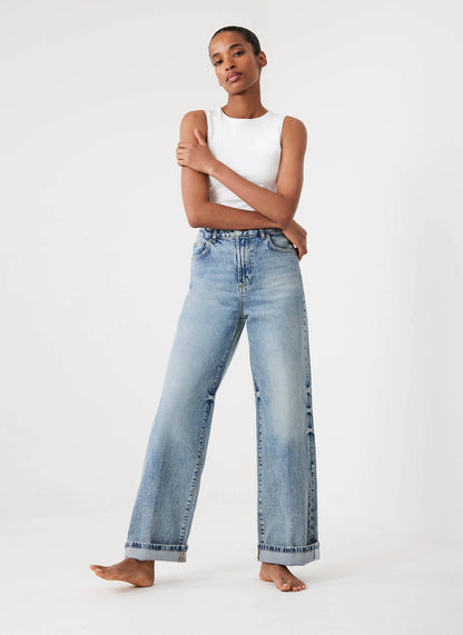 Mid Indigo Workable Wide Jeans