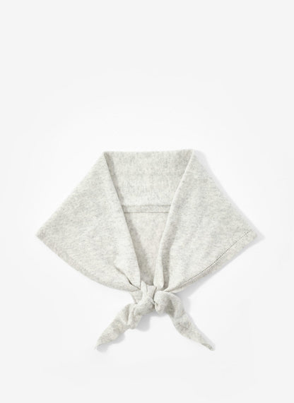 Grey Cotton Blend Triangle Knit Scarf
