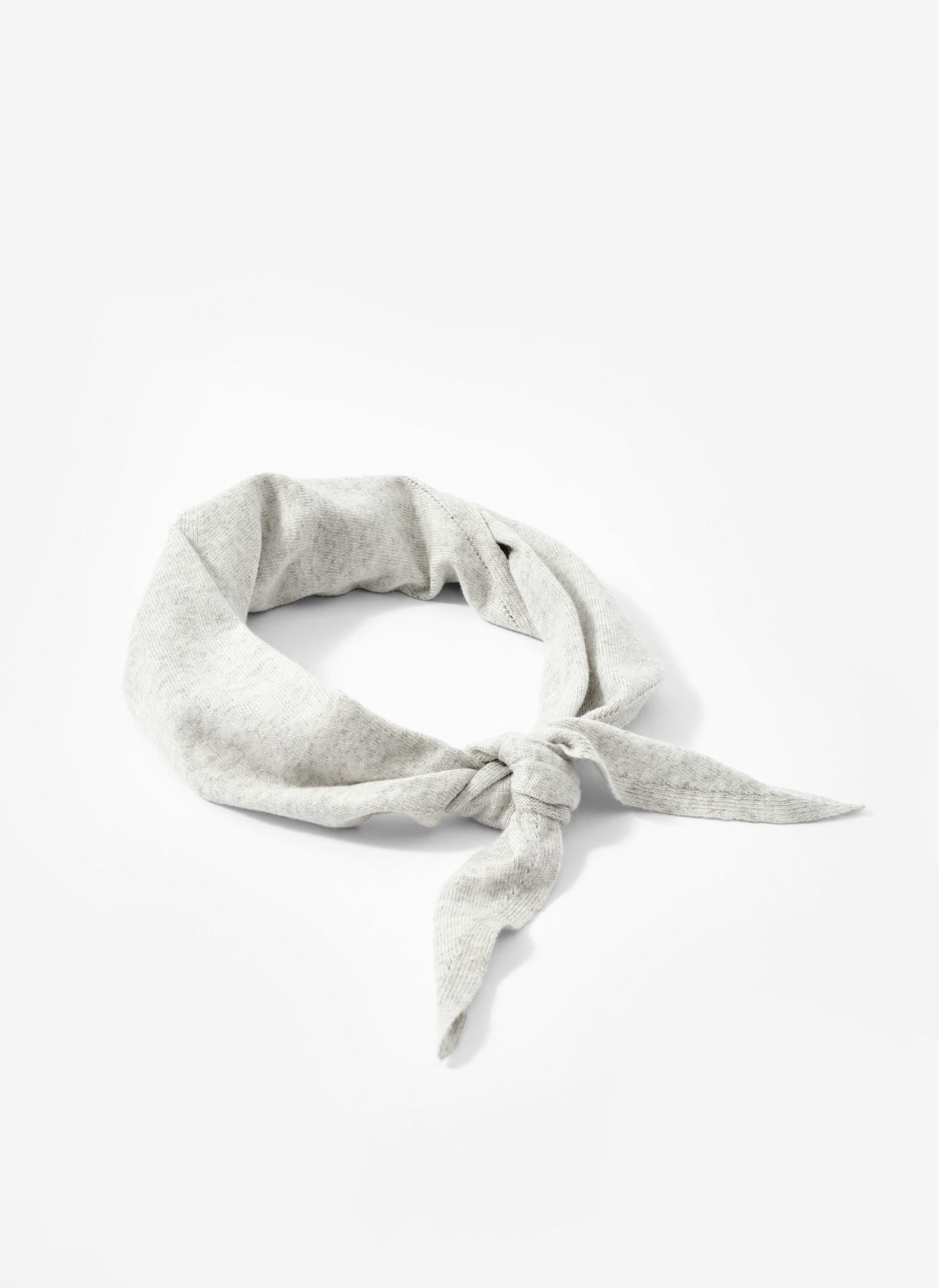 Grey Cotton Blend Triangle Knit Scarf
