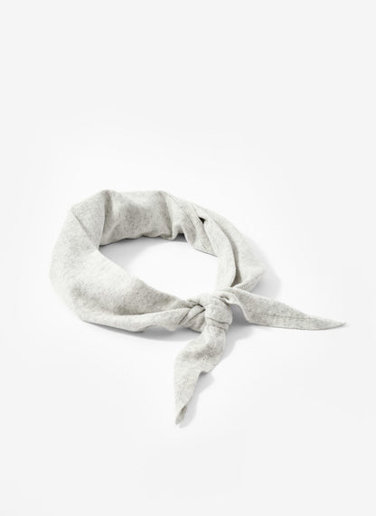 Grey Cotton Blend Triangle Knit Scarf