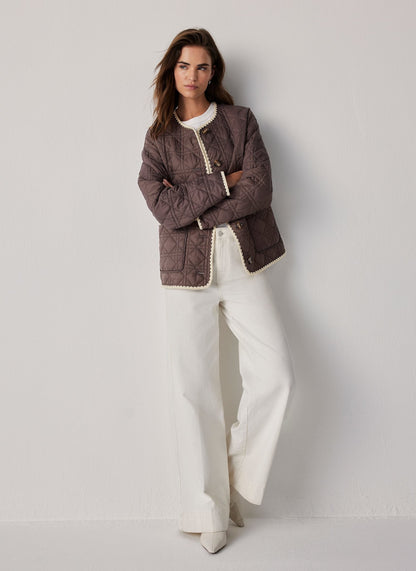 Brown Reversible Quilted Jacket