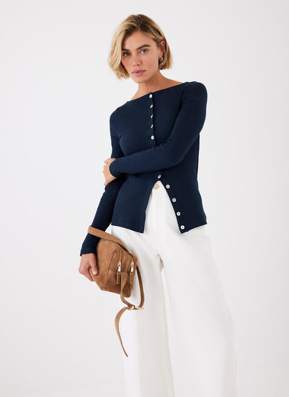 Navy Long Sleeve Top